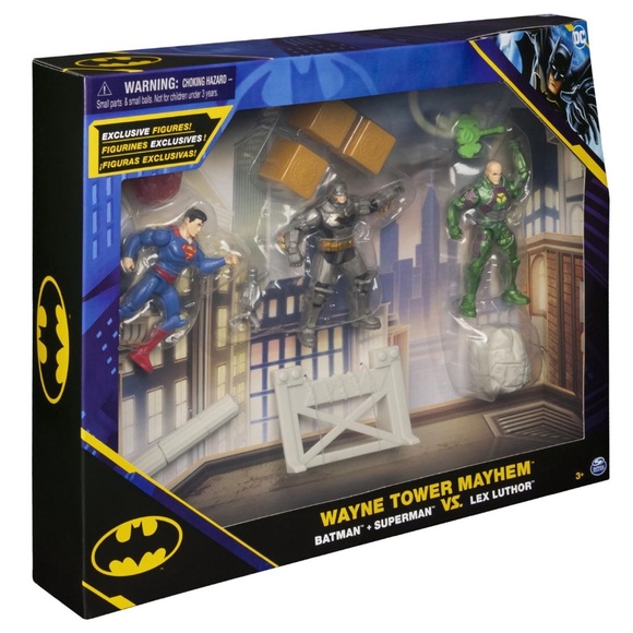 DC Comics Wayne Tower Mayhem 4” Batman, Superman and Lex Luthor 6 Playset Pieces - Picture 9 of 9